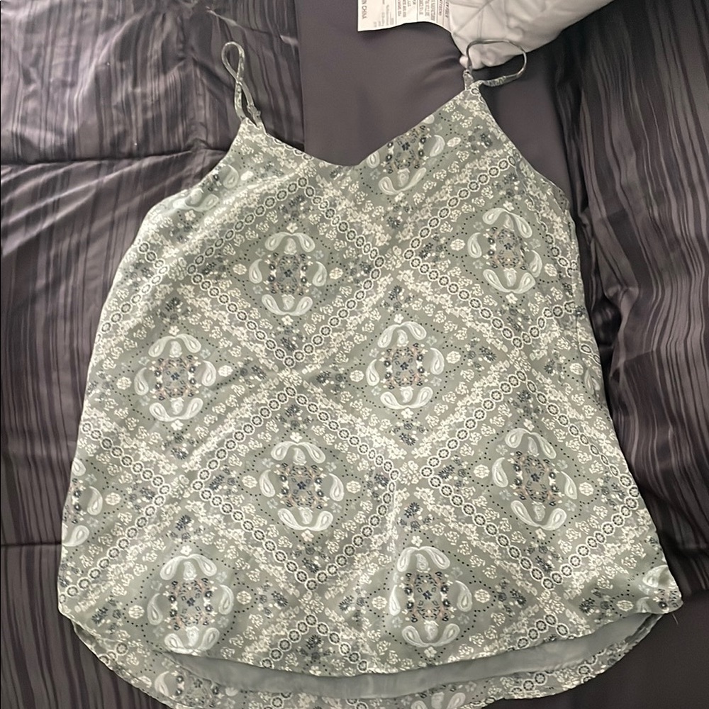 Pink Republic Cream green Asymmetrical Sleeveless Camisole